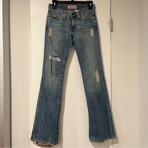 S-Marque Distressed Low Rise Bootcut / Flare Leg Jeans, Size 1